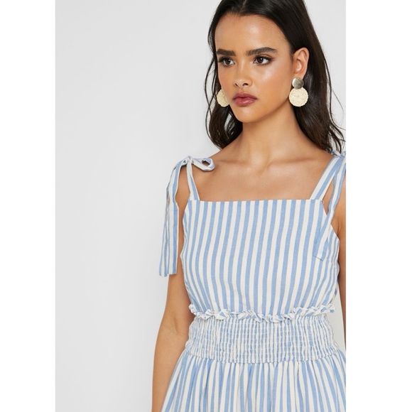 Vici English Factory Striped Tie Shoulder Maxi Dress Sz. S - Picture 3 of 9